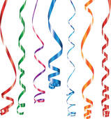 Multi Colored Curling Ribbon   Royalty Free Clip Art