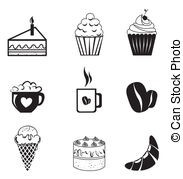 Pastry Icons Vector Clipart And Illustrations