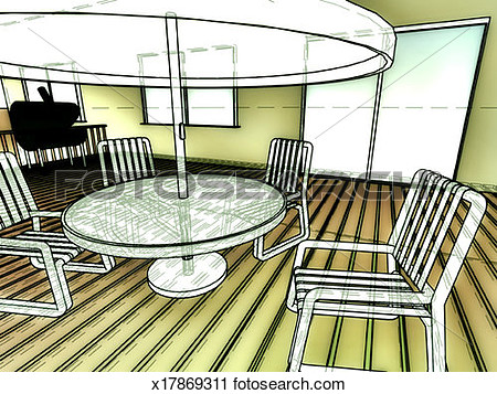 Patio Furniture View Large Illustration