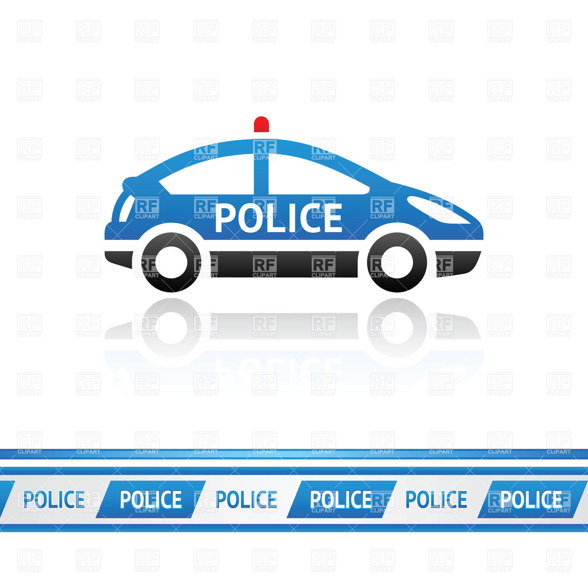 Police Car And Police Tape Vector