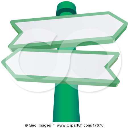 Poster Art Print  Two Blank Street Signs On A Post Over A Cloudy