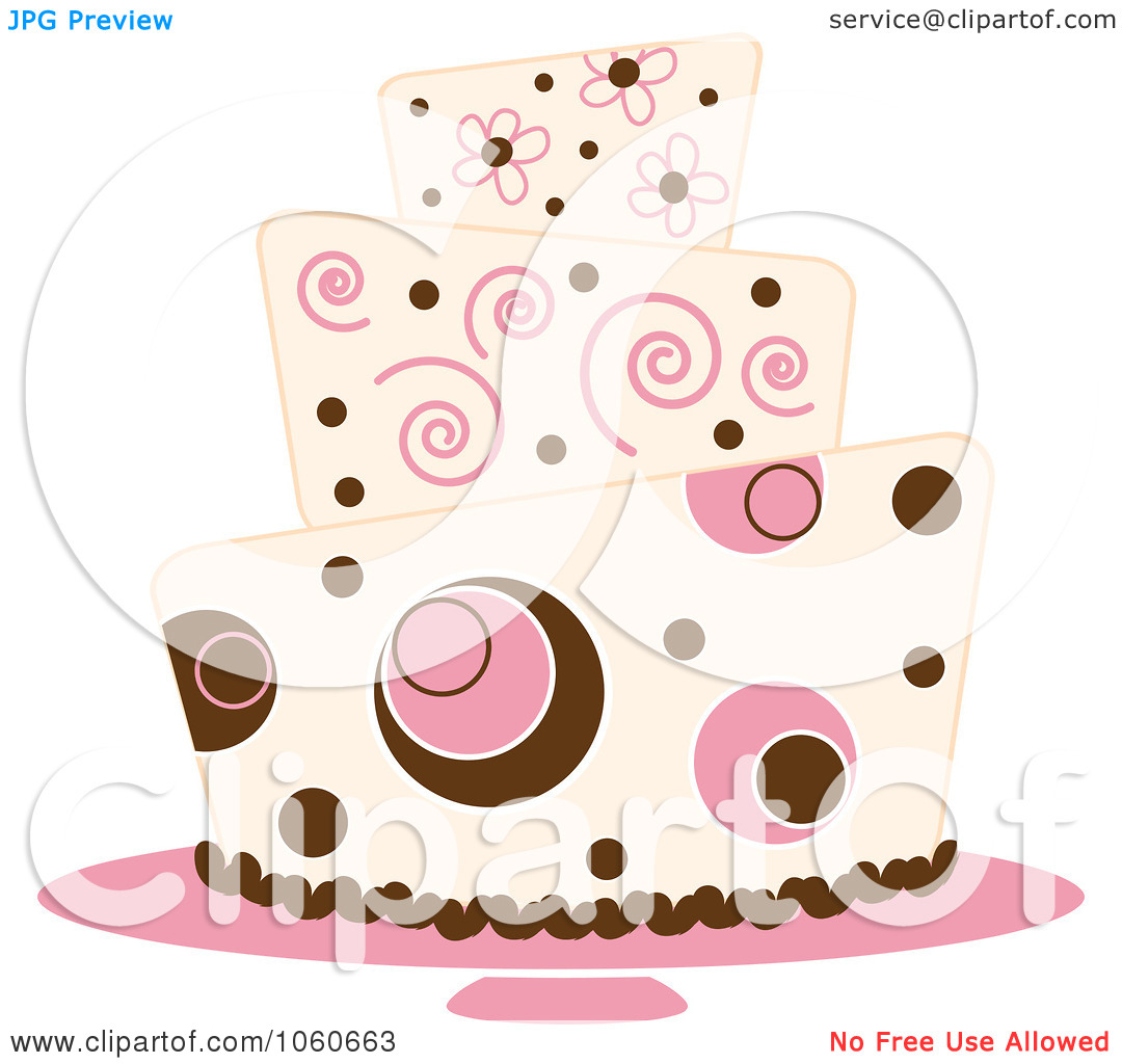 Royalty Free Vector Clip Art Illustration Of A Funky Three Tiered Cake