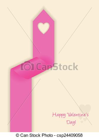 Vecteur   Valentine S Day Greeting Curling Ribbon   Banque D