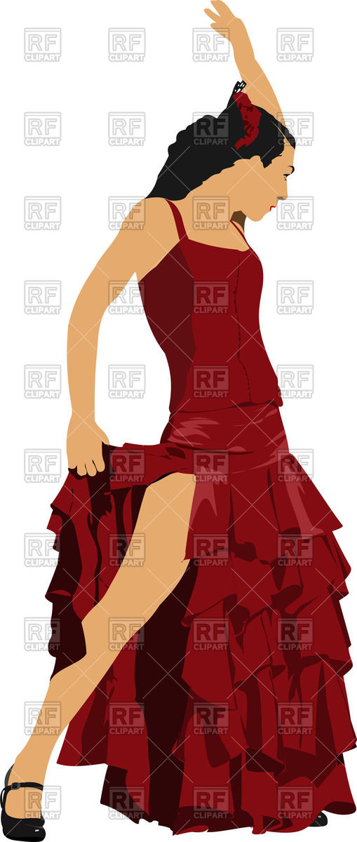     Woman Dancing Flamenco 52654 Download Royalty Free Vector Clipart
