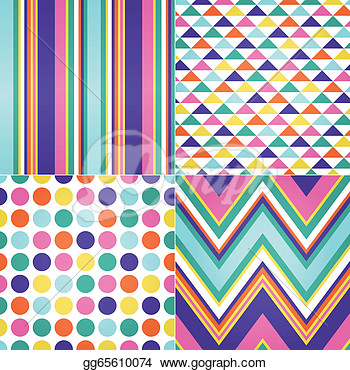 Zig Zag Circle Dots And Stripes Background  Stock Clipart Gg65610074