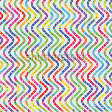 Zig Zag Pattern With Colorful Stripes And Dots