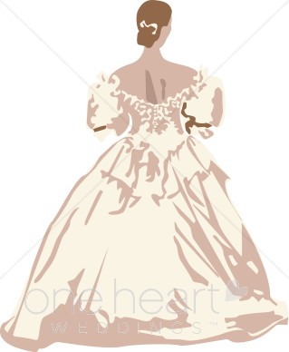 Antique Gown Clipart   Wedding Dress Image
