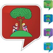 Children Books Under Tree Color Clipart And Illustrations