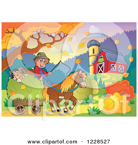 Clipart Of A Happy Farmer Selling Produce At A Stand   Royalty Free