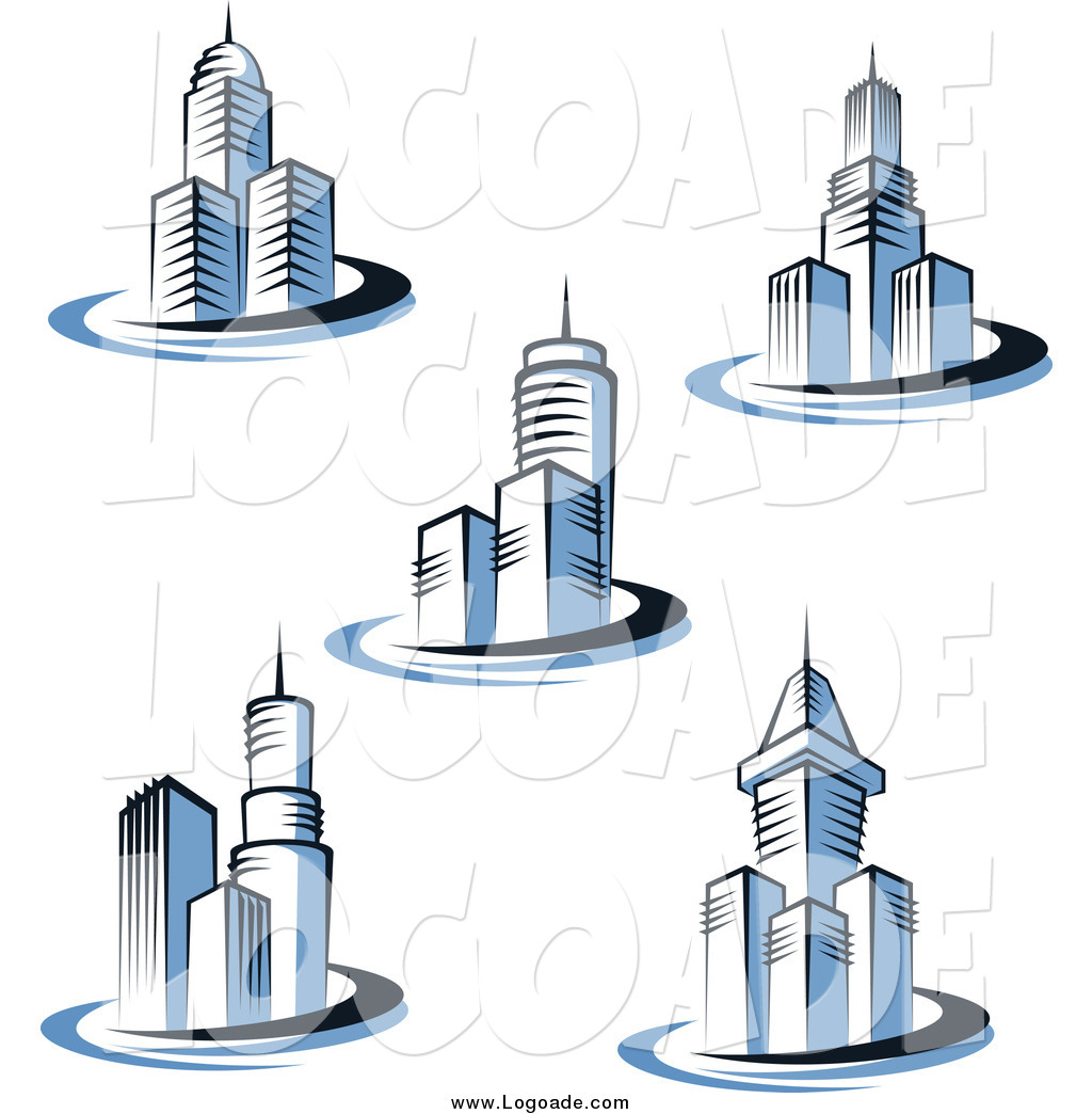 Clipart Of Blue Skyscraper Building Design Logos