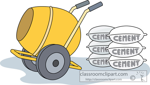 Construction Equipment Cement Mixer 08   Classroom Clipart