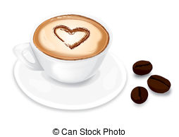 Cup Of Coffee   Cup Of Italian Coffee With The Heart Shape