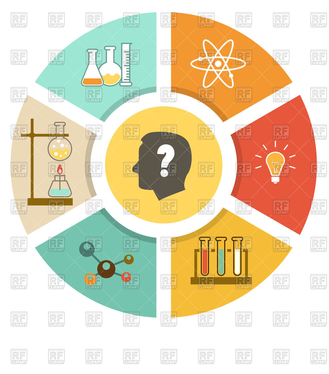 Flat Infographics Scheme With Chemistry Test Tubes And Flasks Vector