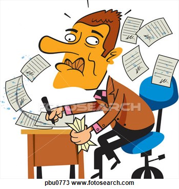 Frantic Office Worker Clipart