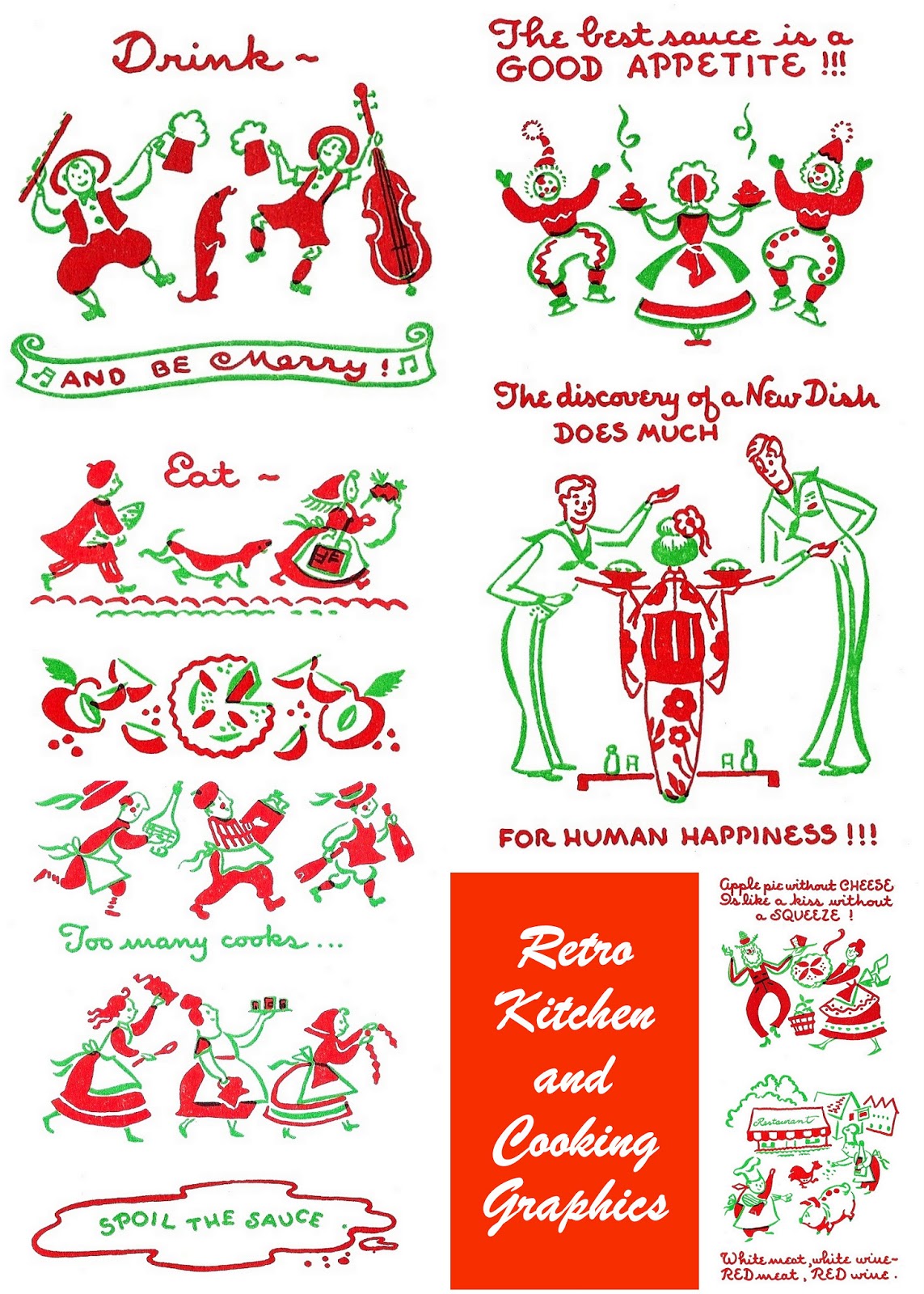 Free Vintage Clipart  Retro Kitchen   Cooking Graphics   Healthy
