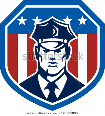 Illustration Of A Police Officer Policeman Security Guard Facing Front