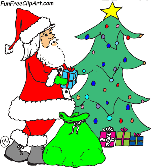 Putting Presents Under Christmas Tree Clipart   Funfreeclipart Com