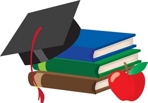 School Clipart Image   Education Graphic With Books Graduates Cap And
