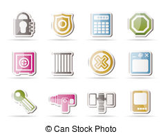 Security And Business Icons Stock Illustration