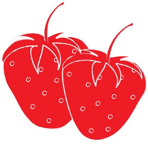 Strawberries Clipart Image   Farm Fresh Produce  Two Freshly Picked