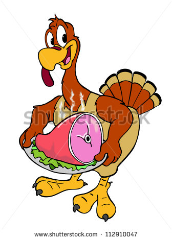     Turkey Serving A Ham Dinner Thanksgiving Turkey With Ham   Stock Photo