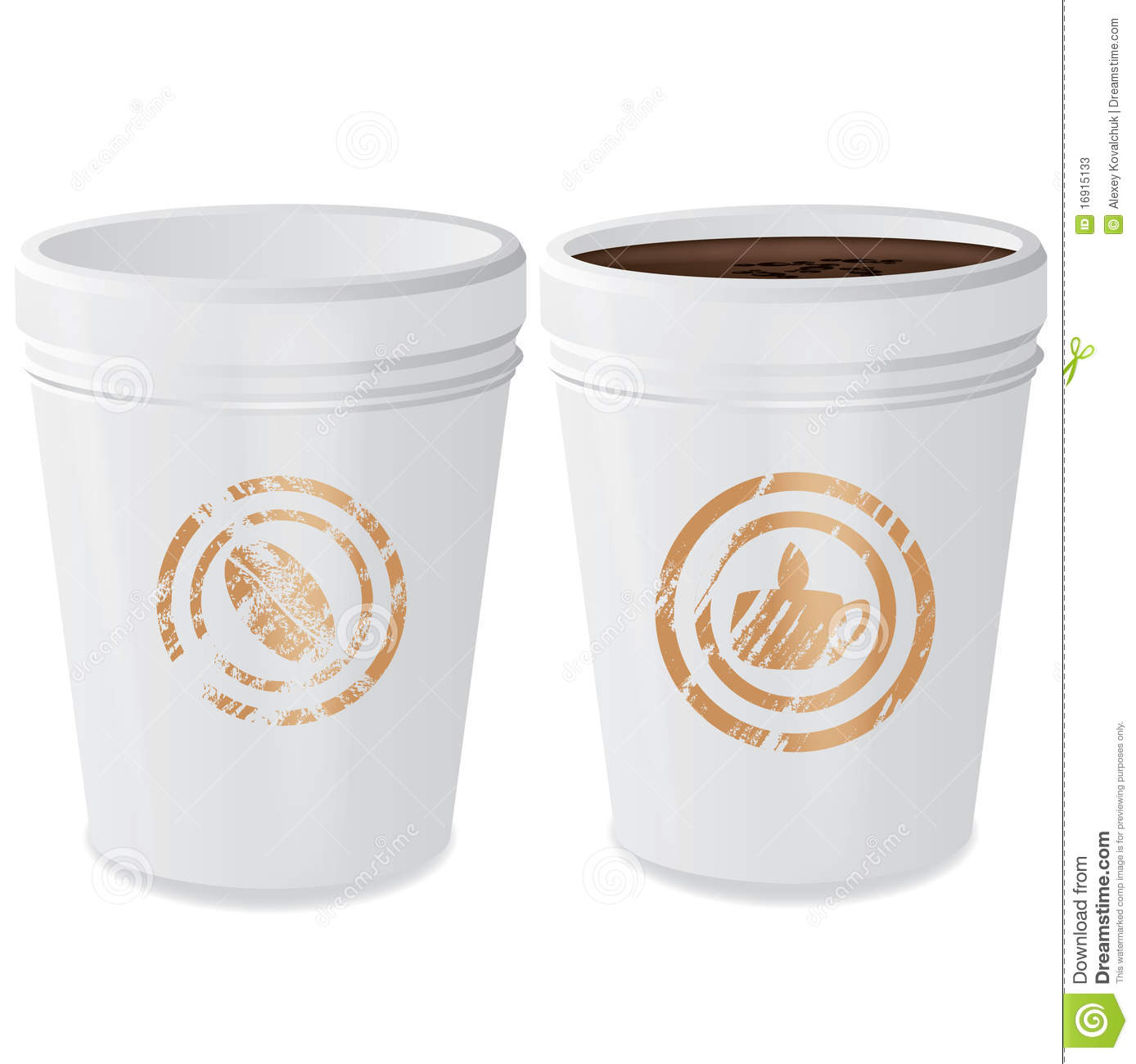 Two Paper Coffee Cupvector Stock Photos   Image  16915133