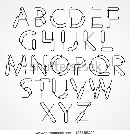 Weird Constructor Font Vector Alphabet Letters Black And White
