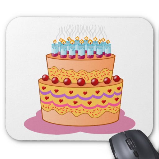 Birthday Cake Clipart Mouse Pad   Zazzle