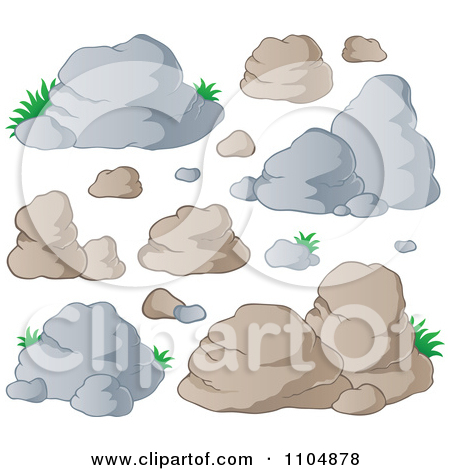 Clipart Boulders And Rocks   Royalty Free Vector Illustration By