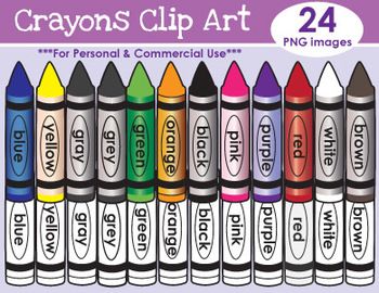 Crayons Clip Art   Includes Both Gray And Grey       Clip Art
