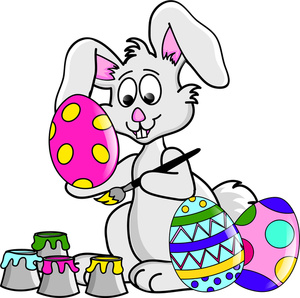 Easter Eggs Clipart Image   Cartoon Easter Bunny Painting Easter Eggs