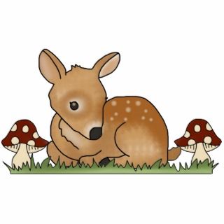 Fawn Deer Art Cartoon Drawing Mushrooms Nature Photo Cut Outs