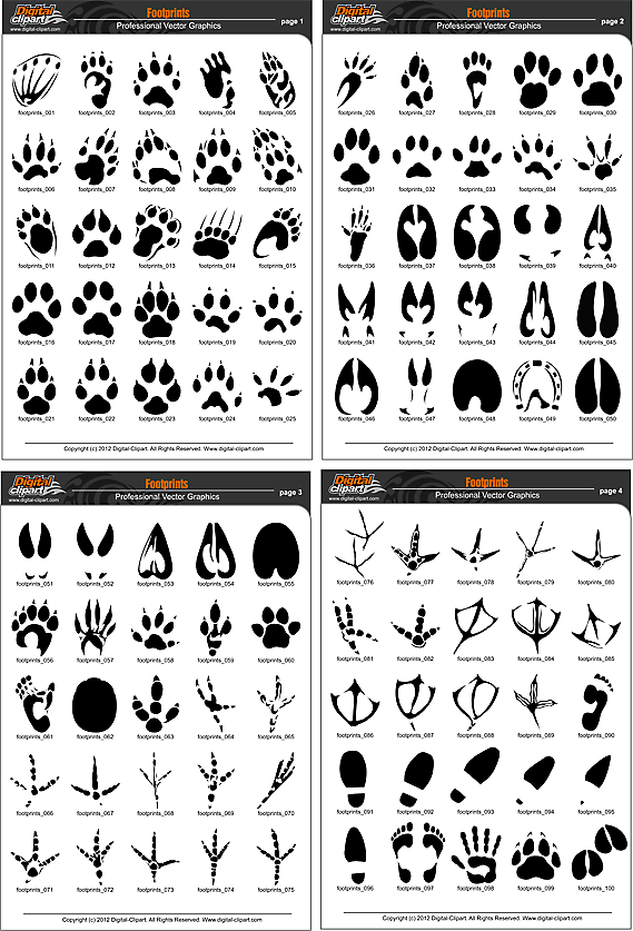 Footprints Clipart   Pdf   Catalog  Cuttable Vector Clipart In Eps And    