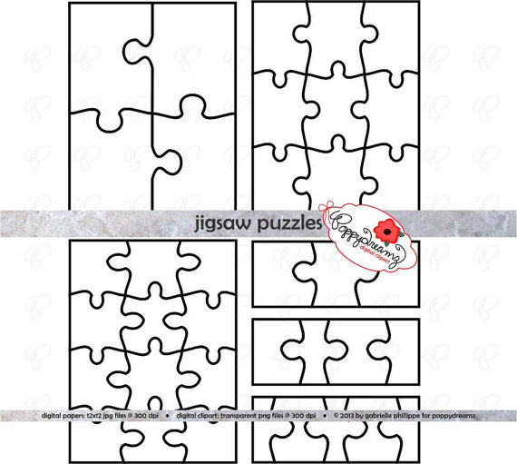 Jigsaw Puzzle Template Pdf And Clipart Set   300 Dpi  School Teacher    