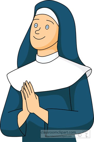 Religion   Nun Praying   Classroom Clipart
