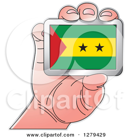 Rf  Hand Holding Sao Tome And Principe Flag Clipart   Illustrations  1