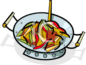 Royalty Free Clip Art Image  Wok With A Stir Fry Cooking In It