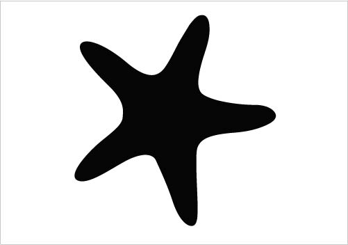 Silhouette Vector Clipart  Starfish Vector Silhouette Clipart