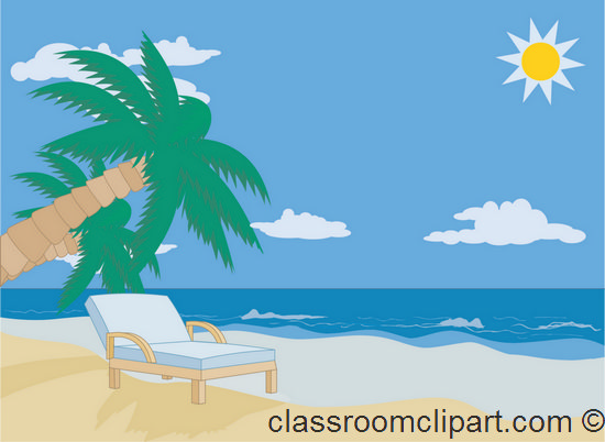 Summer   Beach Chair Sand Sun 2   Classroom Clipart