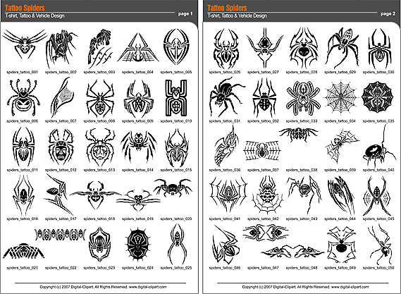 Tattoo Spiders   Pdf   Catalog  Cuttable Vector Clipart In Eps And Ai    