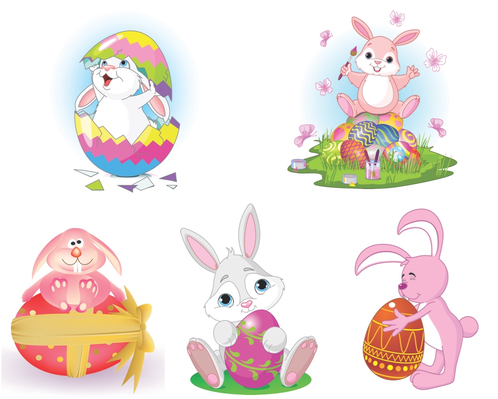 Vector Cartoon Easter Bunny   Free Vector Stock Illustrations Art