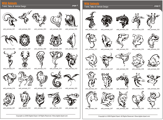 Wild Animals Clipart   Pdf   Catalog  Cuttable Vector Clipart In Eps    