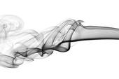 Abstraction  Puff Of Black Fume On White   Clipart Graphic