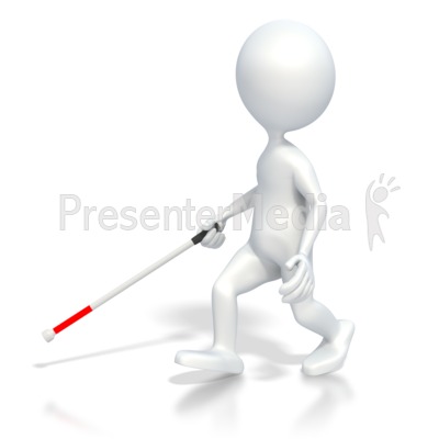 Blind Figure With Cane   Medical And Health   Great Clipart For