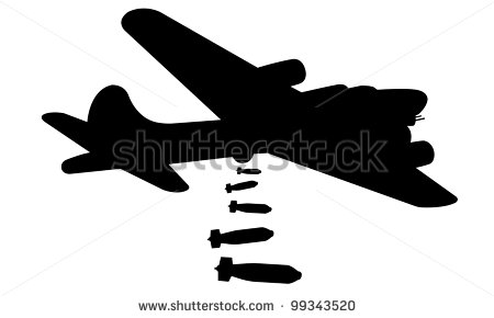Bomber Plane Silhouette On White Stock Vector Illustration 99343520