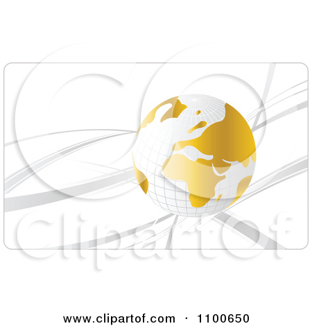 Clipart 3d Gold And Grid Globe Featuring Africa And Europe With Gray