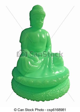 Clipart Of Jade Buddha Statue   Statue Of A Green Jade Buddha 3d    
