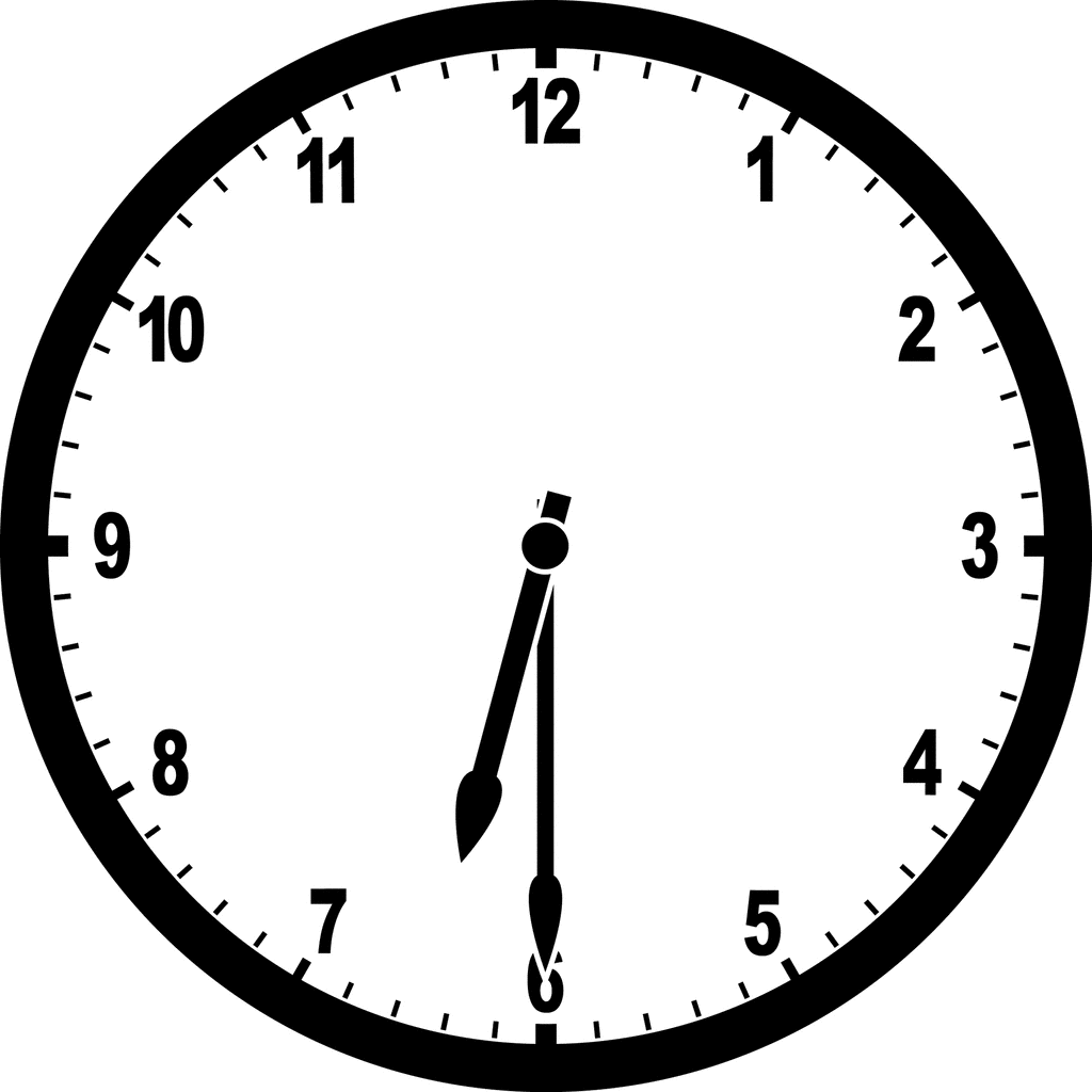 Clock 6 30   Clipart Etc