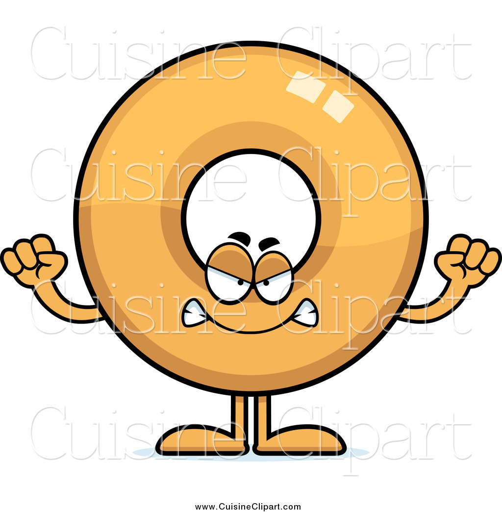 Cuisine Clipart Of A Made Plain Donut Mascot