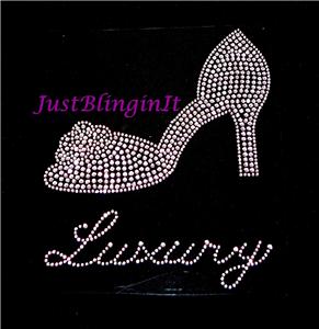 Details About Luxury With High Heel Rhinestone Iron On Transfer Bling
